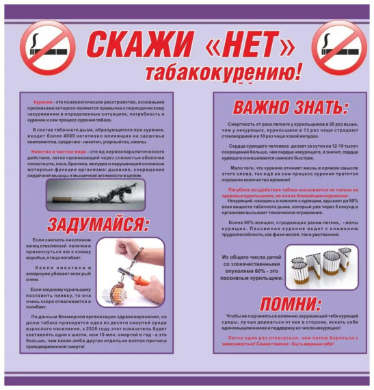 31 мая – Всемирный день без табака.